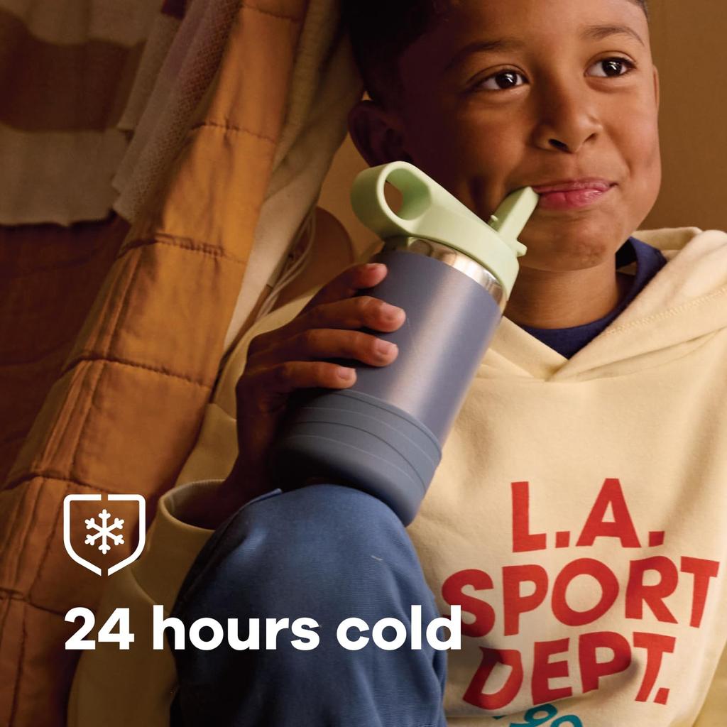 Kids Wide Mouth Stainless Steel Bottle, 12oz (354ml), Coconut Design, Insulated and Cold Water Bottle (Official Japanese Product)