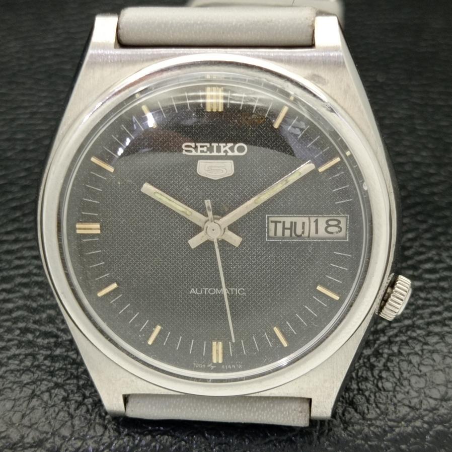 USED CLASSIC MENS SEIKO 5 JAPAN AUTOMATIC 7009A ORIGINAL DIAL WATCH A416122-2 R10621f-a416122