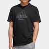 Adidas Простая спортивная повседневная футболка с круглым вырезом и буквенным принтом, мужские топы, черный IB9430