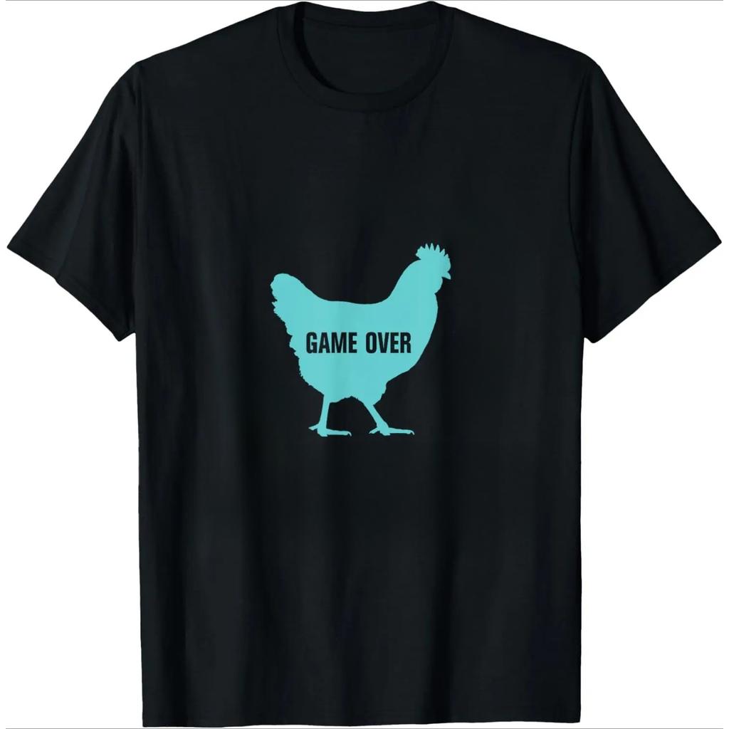 Summer Round Neck Funny Chicken Pattern T-shirts Fashionable Casual Pure Cotton Short Sleeved Men's T-shirts
