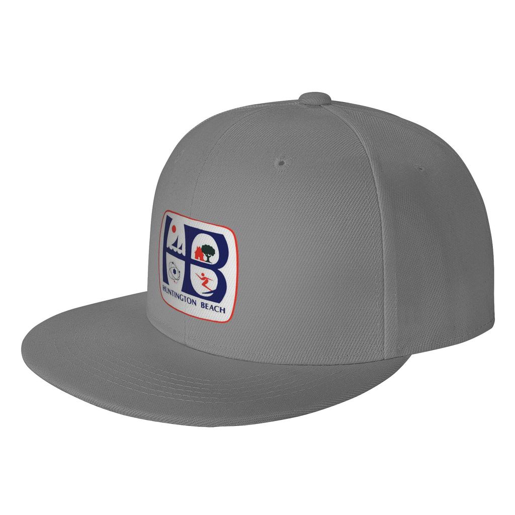 Fashion Coat of arms of Huntington Beach  California USA Flat Brim Sun Hat  Easy To Clean Caps