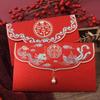 Свадебный красный конверт в китайском стиле с дизайном дракона и феникса, хунбао, пакет для денег на свадебную церемонию, тиснение фольгой, традиционный красный карман для денег