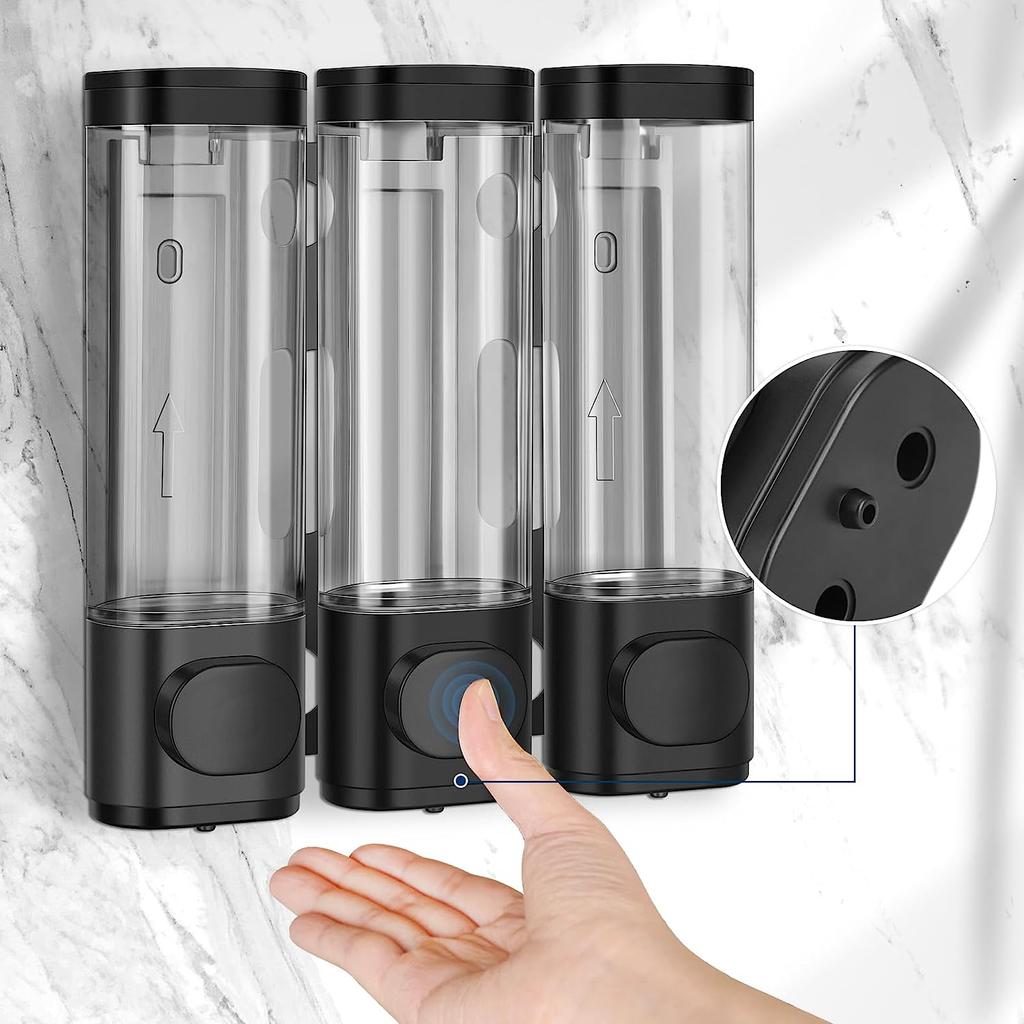 Настенный дозатор и органайзер для душа для ванной комнаты 3-в-1 - можно использовать для шампуня, кондиционера, лосьона для тела, мытья тела, ванной комнаты