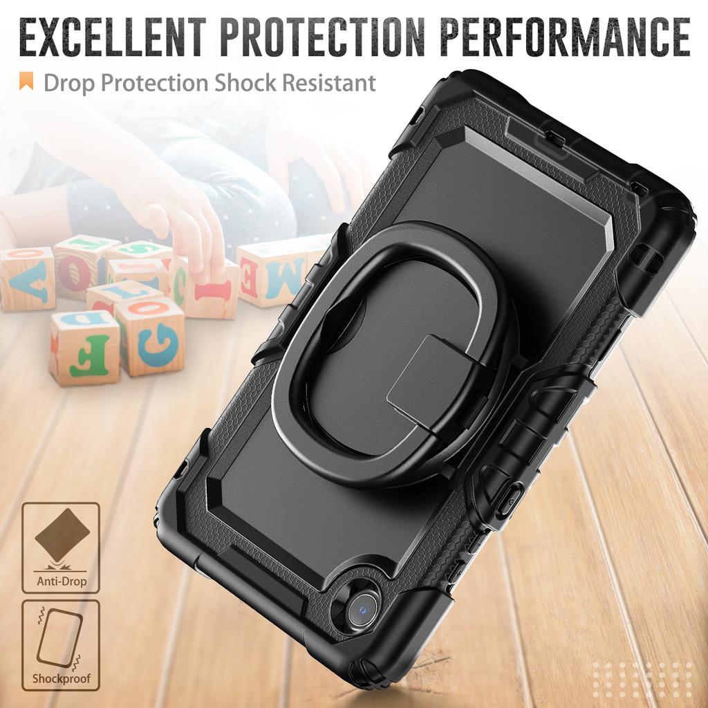 For Lenovo Tab K9 TB305FU Case Ring Kickstand PC+Silicone Shockproof Tablet Cover