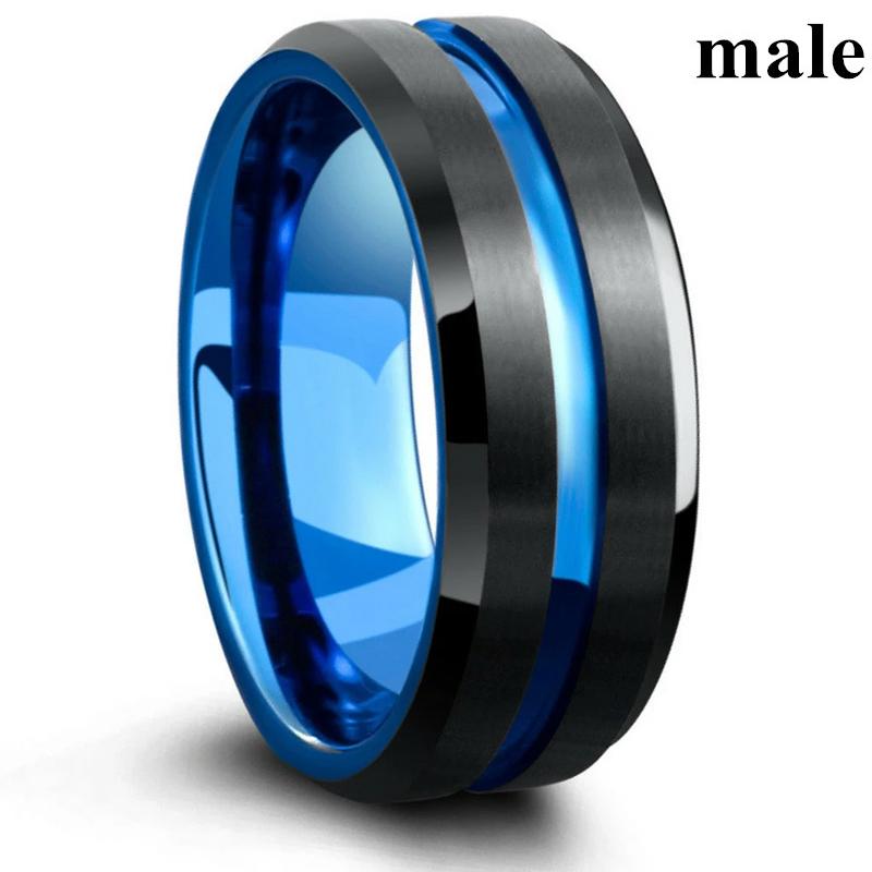 Парные кольца для него и для нее, черное золото, женское кольцо с фиолетовым цирконом, обручальное кольцо из титановой стали, мужское кольцо, обручальное кольцо, ювелирные изделия, подарки