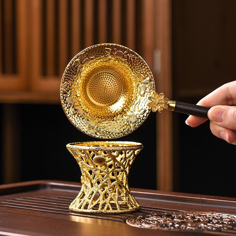 Ситечко для чая, фильтр для чая, чайный набор из сплава, аксессуары для домашнего приготовления чая, воронка для приготовления чая, ложка, сепаратор остатков чая