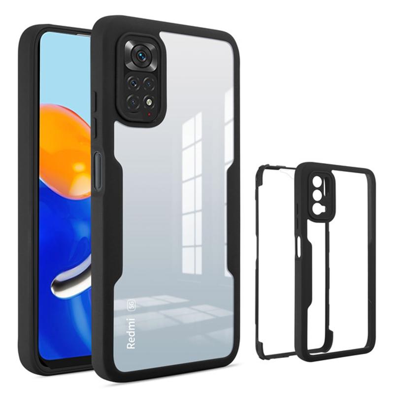 Двойная пленка на передний экран с поворотом на 360 градусов, жесткий задний чехол для Xiaomi Redmi Note 11 10 9 Pro 11S 10A 10C 9T 9A Poco X4 X3 NFC M4 M2 M3 Pro, прозрачный мягкий чехол