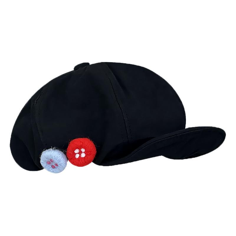 Летняя Ретро Универсальная Объемная Шапка-Облако с Пуговицей, Газета, Берет, Корейская Версия, Маленькое Лицо, Берет с Коротким Козырьком