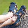 Мода 2025 Новые Летние Мужские Сандалии из Натуральной Кожи Мужские Повседневные Уличные Сандалии Шлепанцы Мода Большой Размер Мужская Обувь для Ходьбы Кроссовки