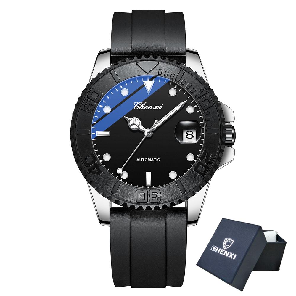 Fashion Chenxi Top Brand Automatic Mechanical Men Watch Luxury Leather Waterproof Quartz Tourbillon Wristwatch Men Luminous Date
