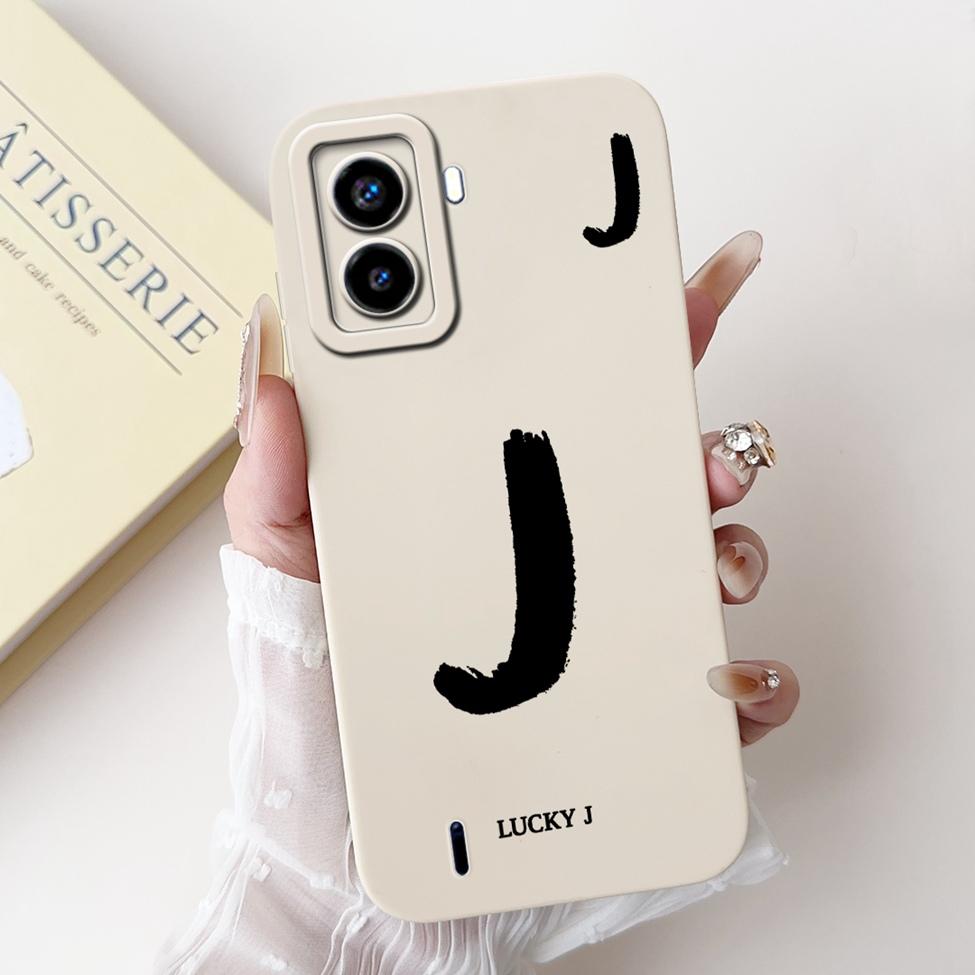 For Tecno Pop 6 No Fingerprints Cover For Techno Pop 6 Case BE7 Simple Fashion Letters Pattern Design Silicone Shockproof Bumper