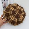 Женские шляпы Новый клетчатый берет - Женская весенне-осенняя универсальная восьмиугольная шляпа Художественная винтажная шляпа художника