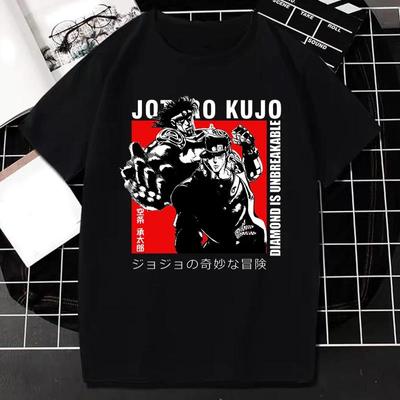 Японский аниме JOJO Bizarre Adventure Графический принт Футболка унисекс Унисекс Модная уличная одежда Короткий рукав Футболка размера плюс унисекс
