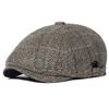 Winter Warm Plaid Newsboy Caps Casual Outdoor Gatsby Retro Beret Hats  Driver Octagonal Hat Fashion Solid Flat Caps