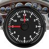2in Universal Clock Gauge Instrument 0‑12 Hourmeter Red Backlight 12V 24V for Car Boat Yacht MotorcycleBlack Dial Black