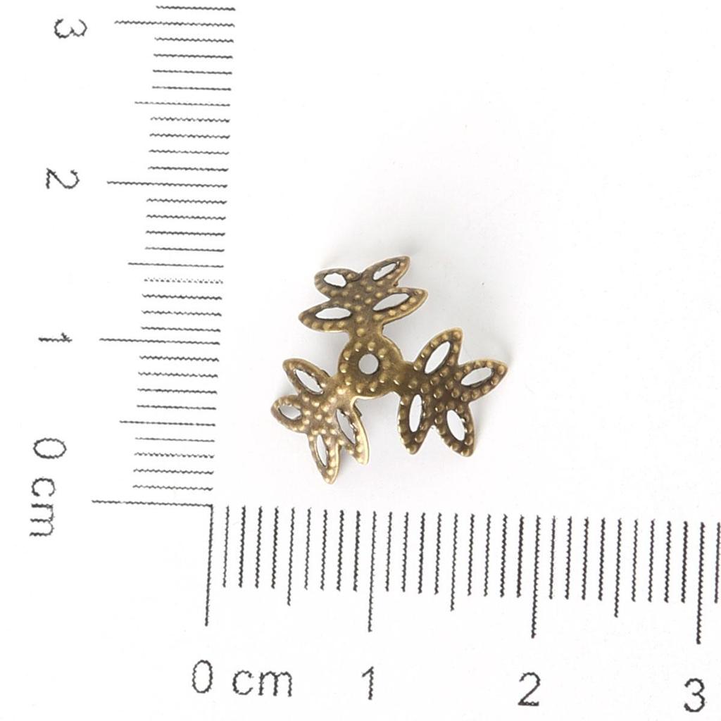 Mix Color Metal Flower Petal End Spacer Hallow Beads Caps Charms Bead Cups For Jewelry Necklace Making Supplie