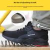 Мужские всесезонные защитные ботинки со стальным носком, защита от ударов и проколов, дышащая ткань с большой буквой G, резиновая подошва