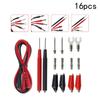16-Piece Multimeter Test S Probe Voltmeter For Alligator Cable Clip Kit