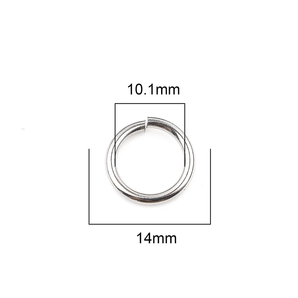 100pcs 0.5mm-1.8mm-4mm-16mm Stainless Steel Open Jump Rings Findings Round Silver Color DIY Making Keychain Necklace Jewelry