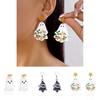 Acrylic Geometric Ghost Dangle Earrings With Electroplated Finish For Stylish Women
