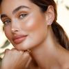 Earrings for 6 one diamond pure round cut artificial diamond silver base metal platinum plated female gift with wrapping included women, unisex,