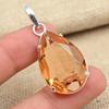 Faceted Citrine Gemstone Handmade 925 Sterling Silver Jewelry Antique Pendant For Her