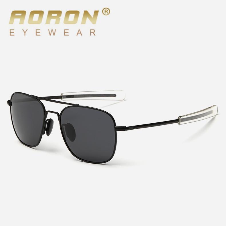 Поляризованные солнцезащитные очки AORON, брендовые очки оригинального дизайна, мужские модные очки с металлической оправой UV400, антибликовые очки