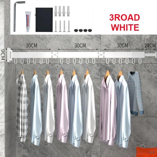 UNTIOR Retractable Cloth Drying Rack Collapsible Cloth Hanger Aluminum Wall Mount Indoor Space Saving Home Laundry Drying Rack