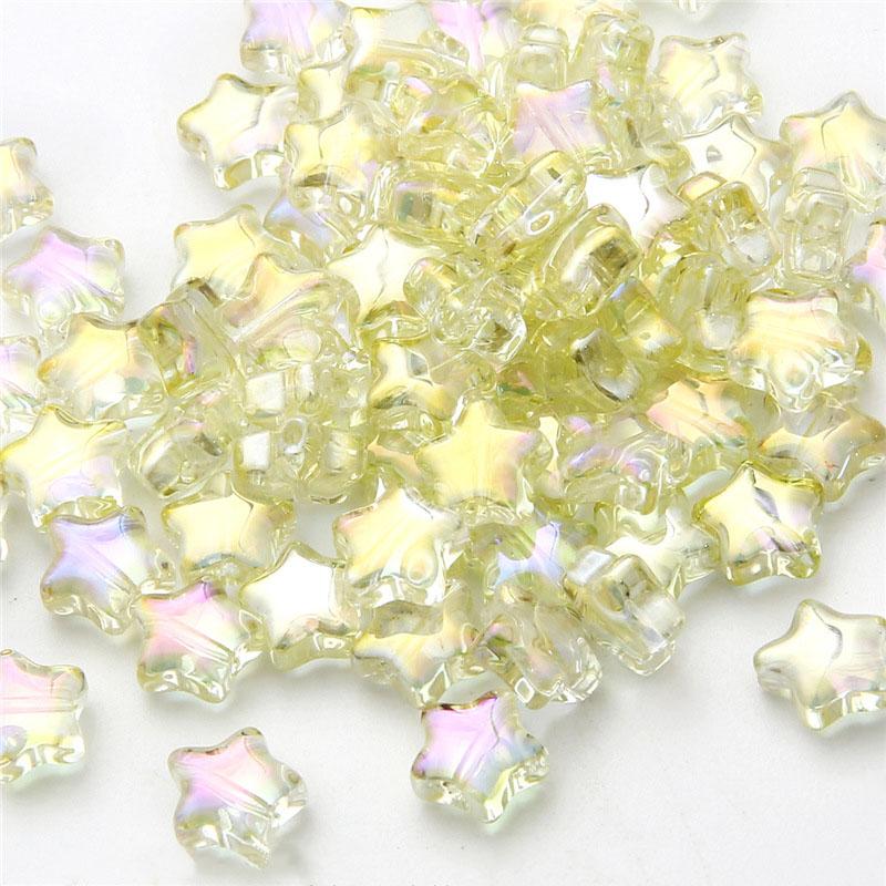 Творческий 8 мм Стекло 10 шт./лот Популярный чешский россыпью DIY Star Горячая Распродажа Высокое качество AB Цвет Разделитель Бусины Украшения Ручной Работы Аксессуары Шпильки Бусины