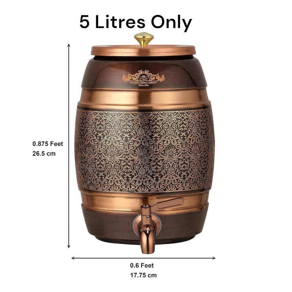 Company Pure Copper Dispenser 5 Litres Antique Itching Barrel