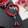 Ретро красный киноварный перегородчатый браслет модный универсальный литературный и этнический стиль браслет с бахромой безопасные аксессуары на год рождения