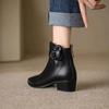 Обувь женская 2024 Ботильоны женские элегантные современные ботинки женские аппликации острый носок молния сзади низкий каблук обувь для отдыха женские