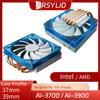 Arsylid AI-3900 Низкопрофильный 39мм 37мм CPU Тонкий UP Обдув 4 Тепловые трубки AM4 LGA1700 LGA1200 LGA115x Радиатор Вентилятор для Корпуса A4