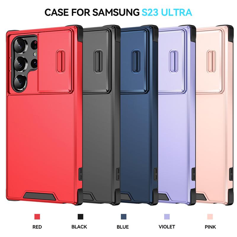 Прочный чехол-бампер Armor Slide с защитой камеры для Samsung Galaxy S26 S25 Edge S24 S23 S22 S21 FE Plus Ultra, противоударная крышка