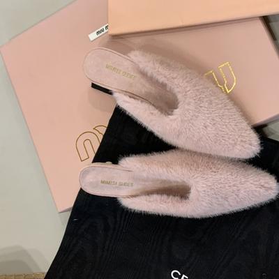 Дизайнерский нишевый темперамент острый носок Мао Мао полушлепки французские ретро туфли на высоком каблуке обувь Мао Мао 2025 осень и зима женские шлепанцы