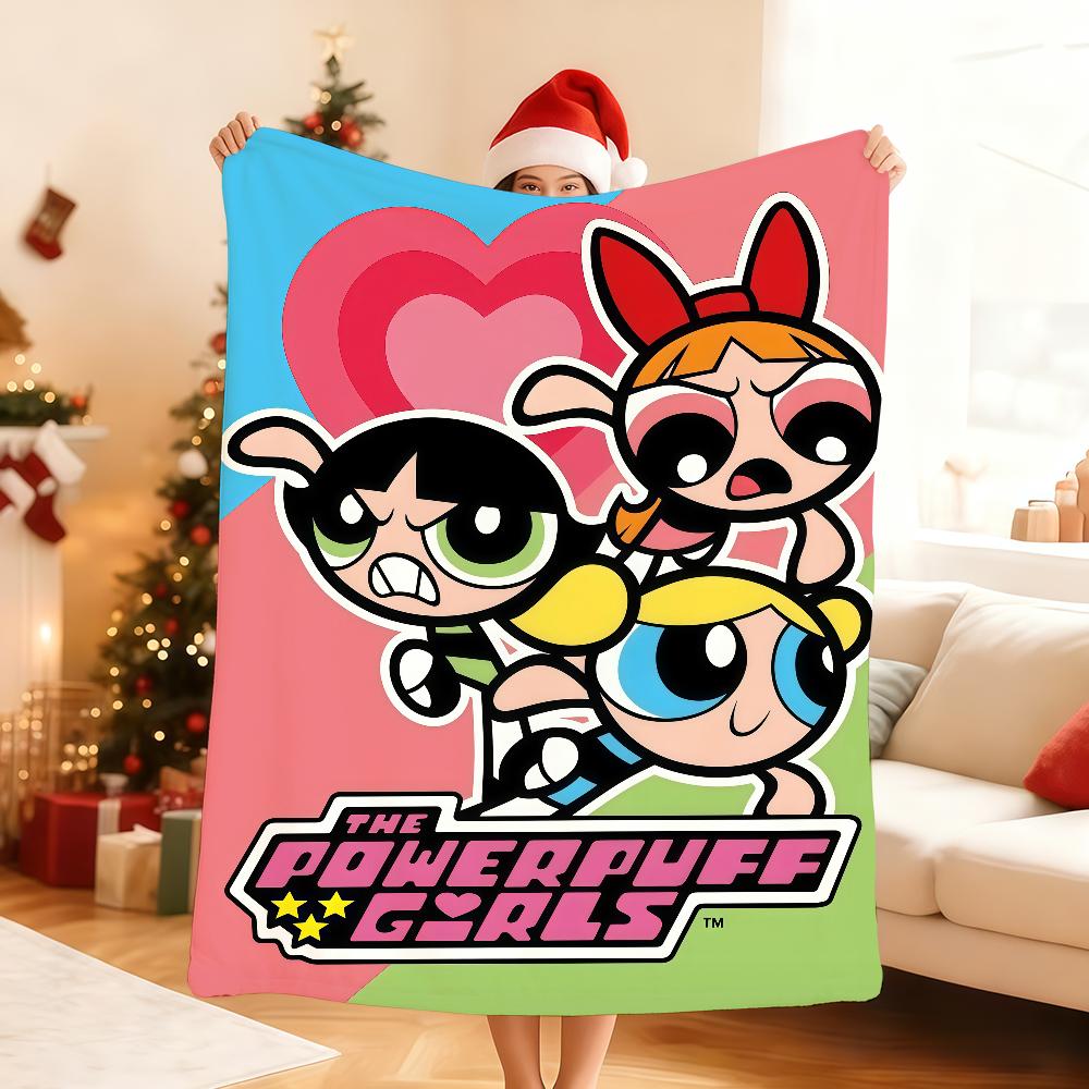 Classic Cartoon T The P PowerpuffS G Girls Blanket For Soft Throw Blanket for Picnic Bed Sofa Home Bedroom Cozy Warm Comfortable