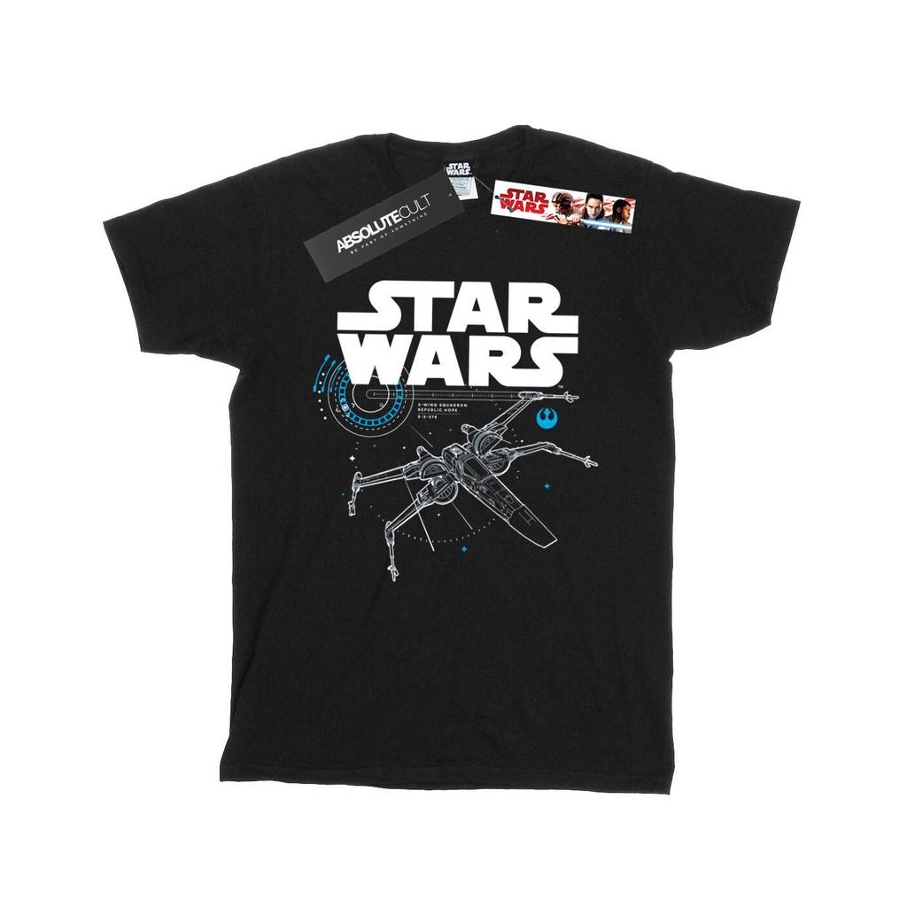 Star Wars Womens/Ladies The Last Jedi X-Wing Cotton Boyfriend T-Shirt
