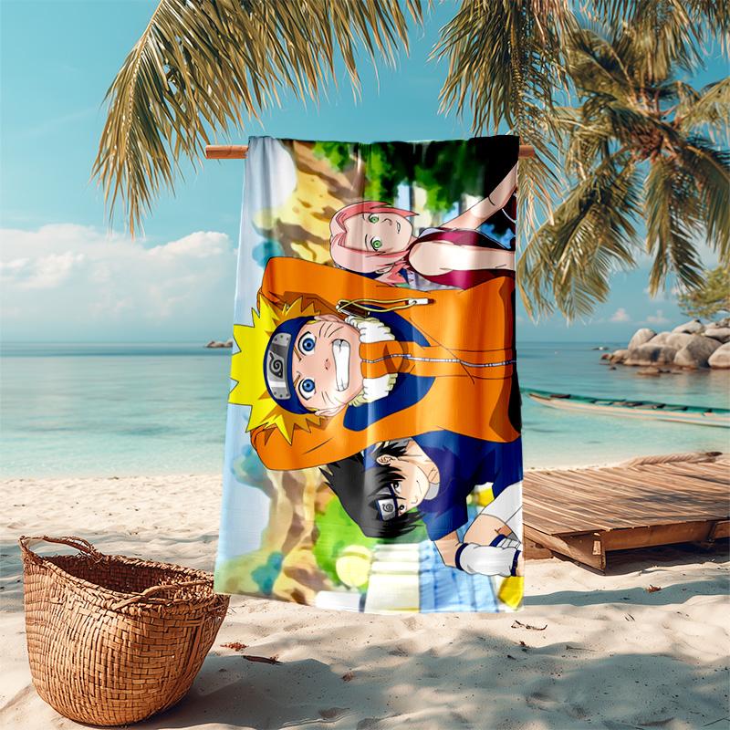 Japanese anime cartoon NARUTO famous Uzumaki Naruto beach towel Outdoor camping Beach towel for vacation swim Outdoor pool Absorbent bath towel Y8