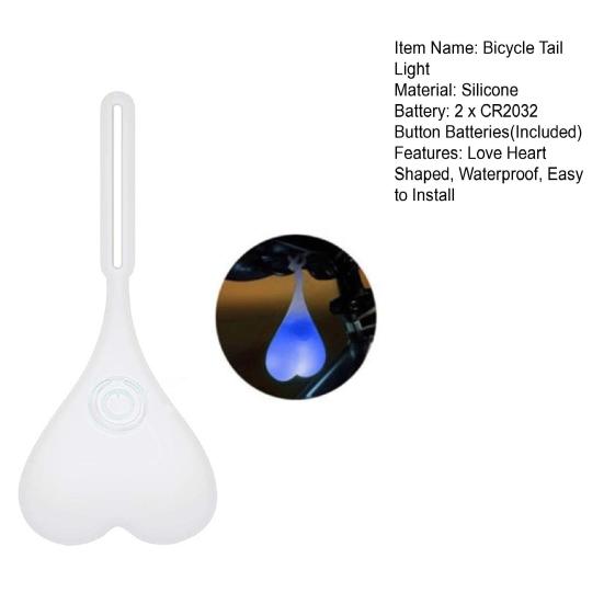 Задний фонарь для велосипеда, водонепроницаемый силиконовый, в форме сердца, предупреждающий фонарь для ночной езды на горном велосипеде, шоссейный задний фонарь для горного велосипеда, аксессуары для велосипеда