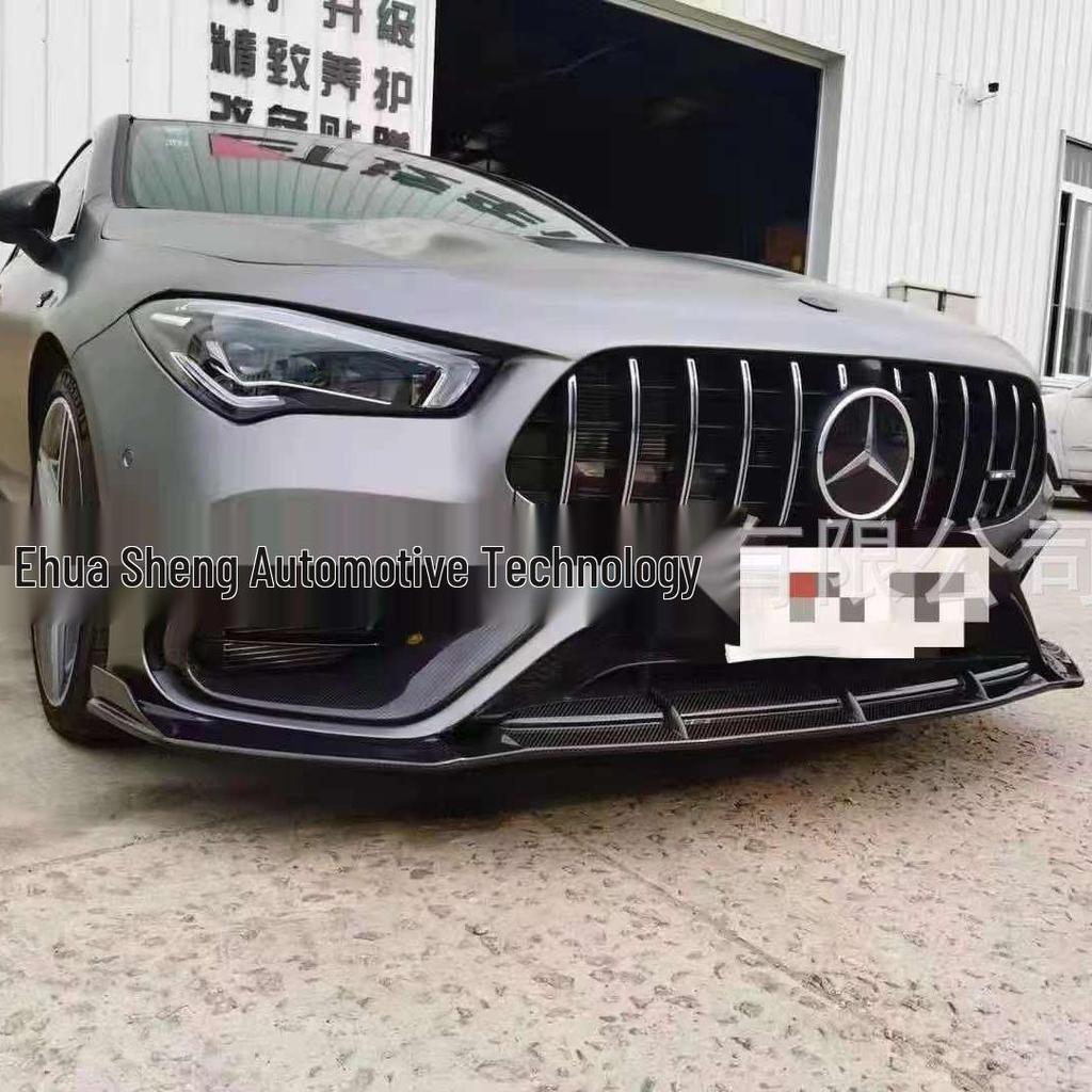 Compatible Mercedes-Benz CLA Carbon Fiber Front Lip & Side Skirts with Rear Wing Air Vents