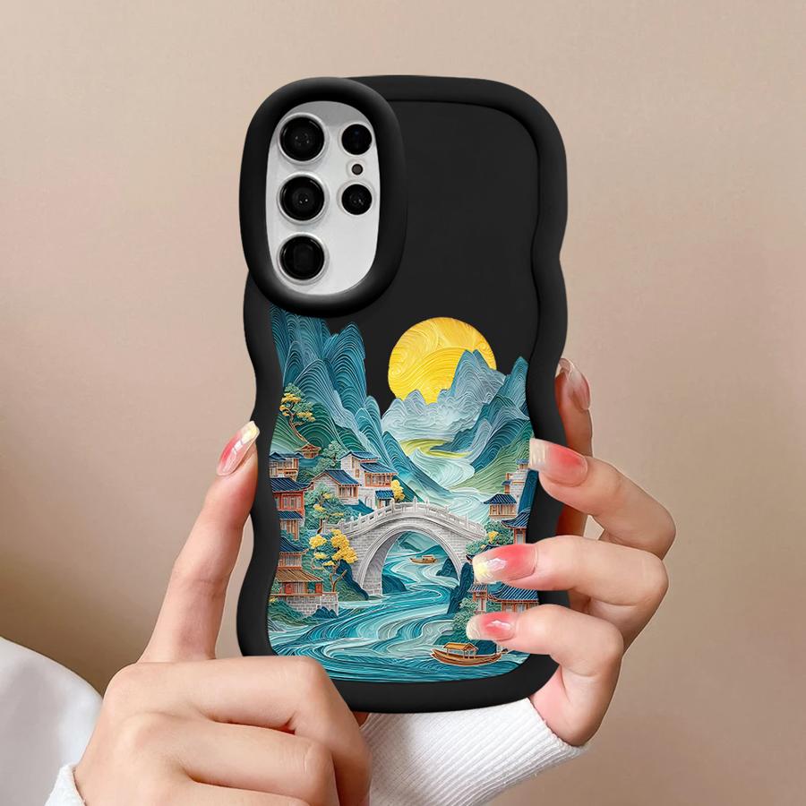 Mountain Art Soft Phone Cover Case for Samsung Galaxy S24 S21 S23 Plus S25 S20 FE A26 A25 S22 Ultra A34 A24 A36 A55 A54 A35