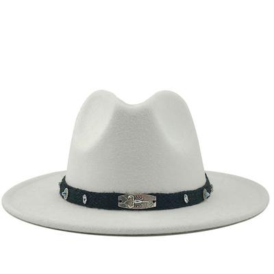 Новая панама-федора для мужчин и женщин с широкими полями, шерстяная фетровая шляпа с пряжкой на ремне, джазовая кепка-трилби, вечерние формальные цилиндры розового, черного цвета, 56-60 см