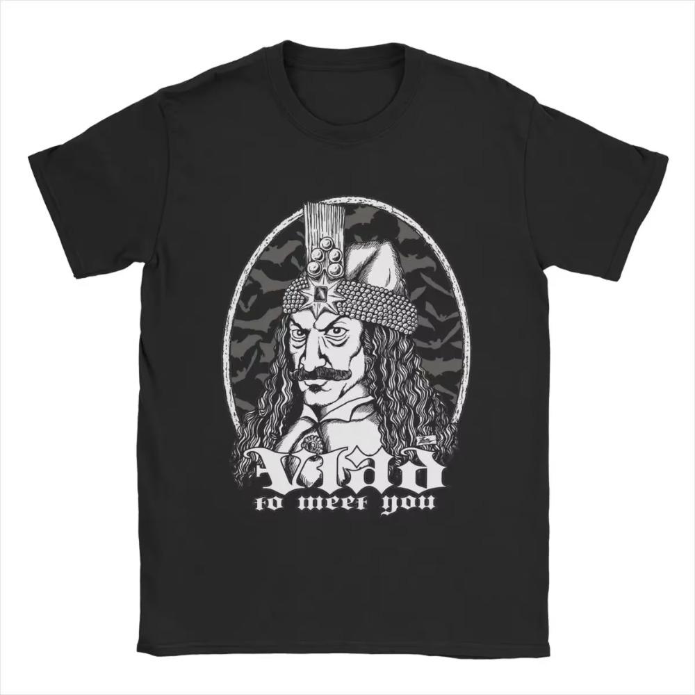 Мода Влада, чтобы встретиться с вами Влад Дракула футболки для мужчин круглый вырез хлопковая футболка короткий рукав футболка идея подарка одежда