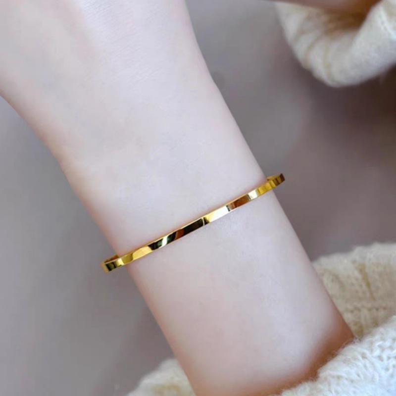 Женское блестящее кольцо-замок из титановой стали, подходящий браслет для лучших друзей, пар, не тускнеет, простой дизайн