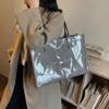 Glossy Transparent Jelly Bag Large Capacity Letter Prints Handbags Fashion PVC Tote Bag  Swimming