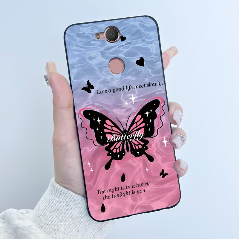 Милый Чехол Для Sony Xperia XA2 / Xperia XA2 Ultra Capa Coque Печатный Корпус Защитная Крышка Мягкий Силикон Мультяшный Черный Корпус