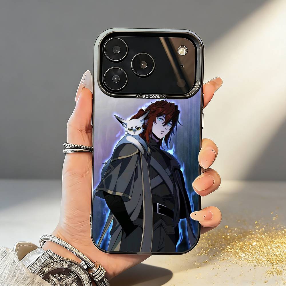Чехол для телефона Аниме T-The B-Beginning After End Для iPhone17,16,15,14,13,12,11,Pro,MAX Серый Матовый Силиконовый Черный Чехол