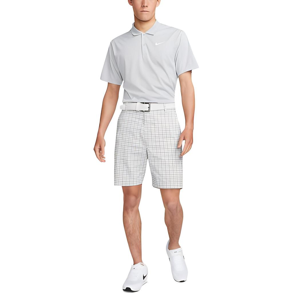 Nike Classic Plaid Pattern Button Straight Shorts Men's White DN1960-077
