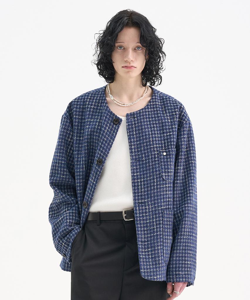 Куртка Trip Le Sens Crush Tweed Круглая_Синий Белый