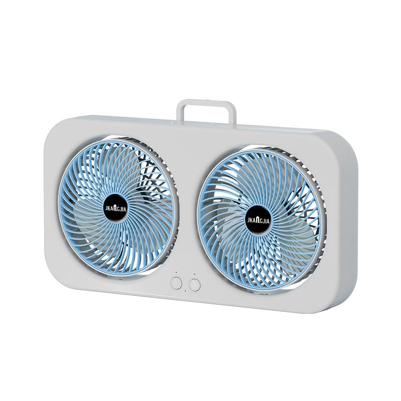 Double Head USB Fan Portable Desktop Fan, 360° Rotatable Blades, Adjustable Hanging and Standing Modes, 3-Speed Control,Rechargeable Personal Mini Fan